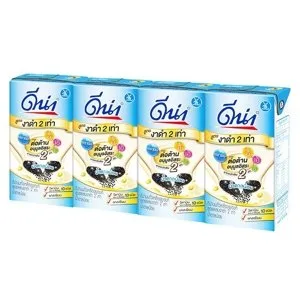 ดัชมิลล์ ดีน่า นมถั่วเหลือง UHT งาดำ 2 เท่า น้ำตาลน้อย 110 มล. x 4 ชิ้น