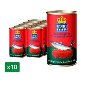มงกุฎทะเล ปลาแมคเคอเรลในซอสมะเขือเทศ 145 ก. แพ็ค 10